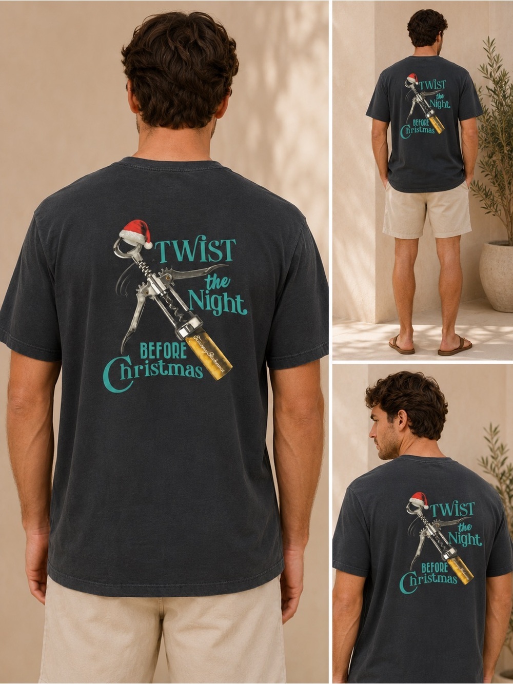 Tommy Bahama Black Crewneck Logo Tee Christmas tee L